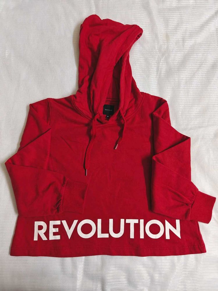 🆕 Red 'Revolution' Crop Hoodie