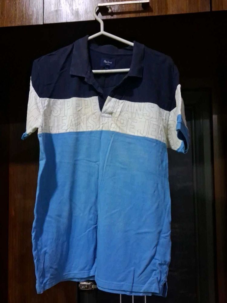 Pepe Jeans Blue Color Block Polo Shirt