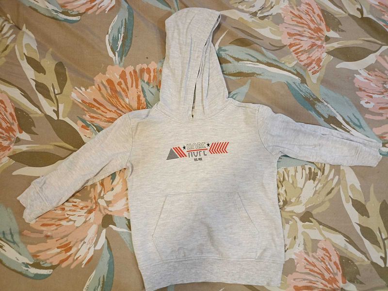 Full Sleeve Silver Hoodie for Boys