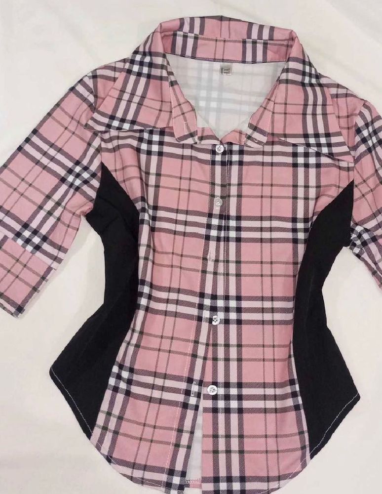 Pink Plaid Button-Down Shirt