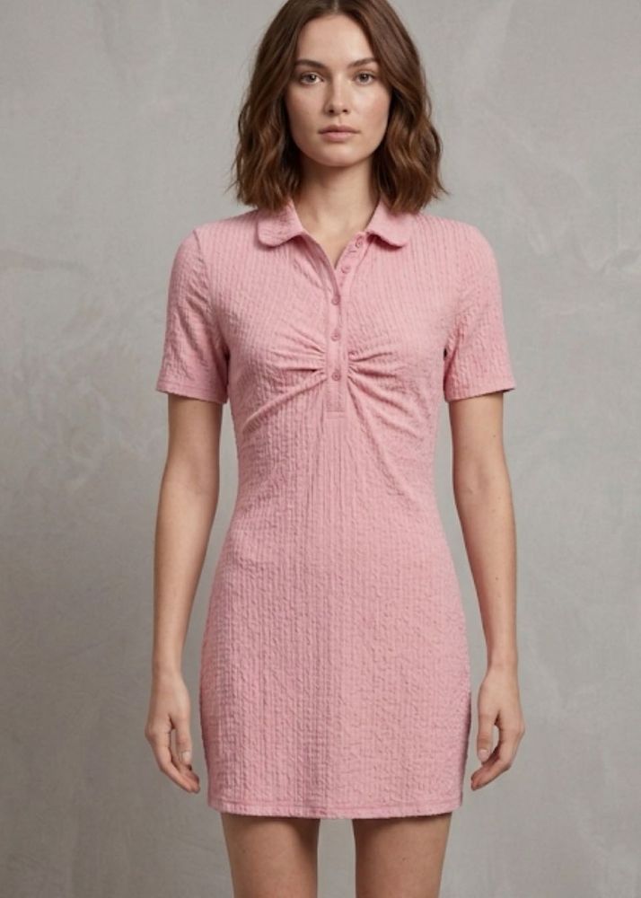 Chic Pink Textured Dress