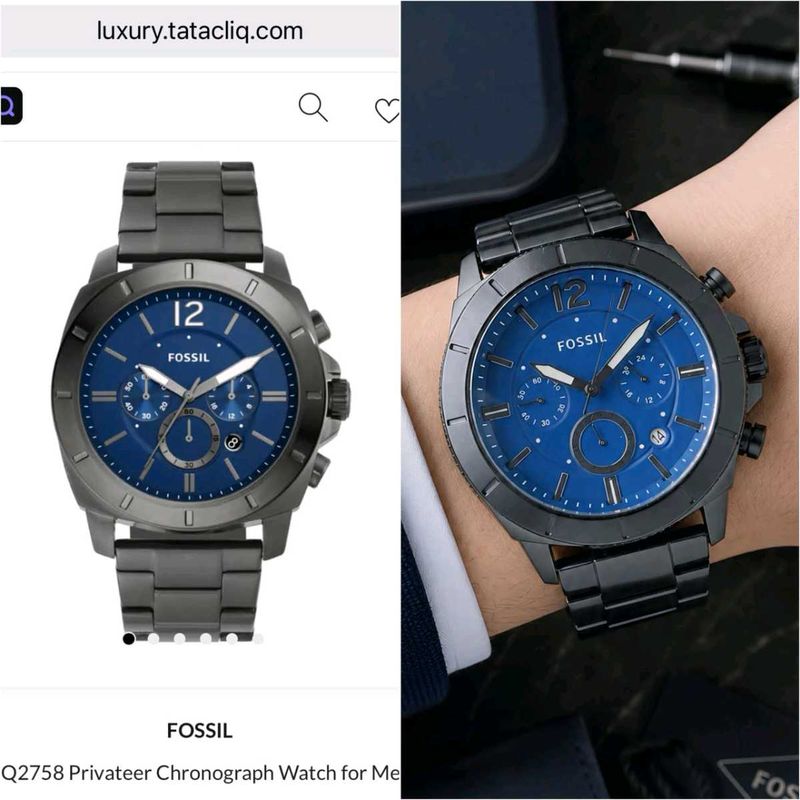 Fossil Chronograph Watch Blue Dial