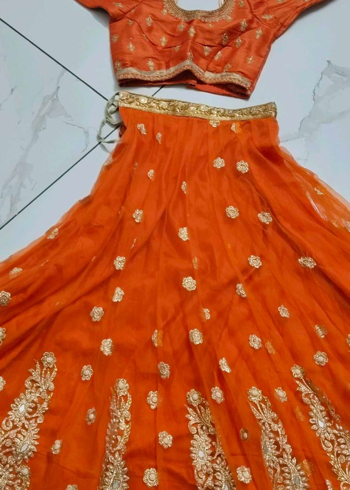 Orange Lehenga Choli Set