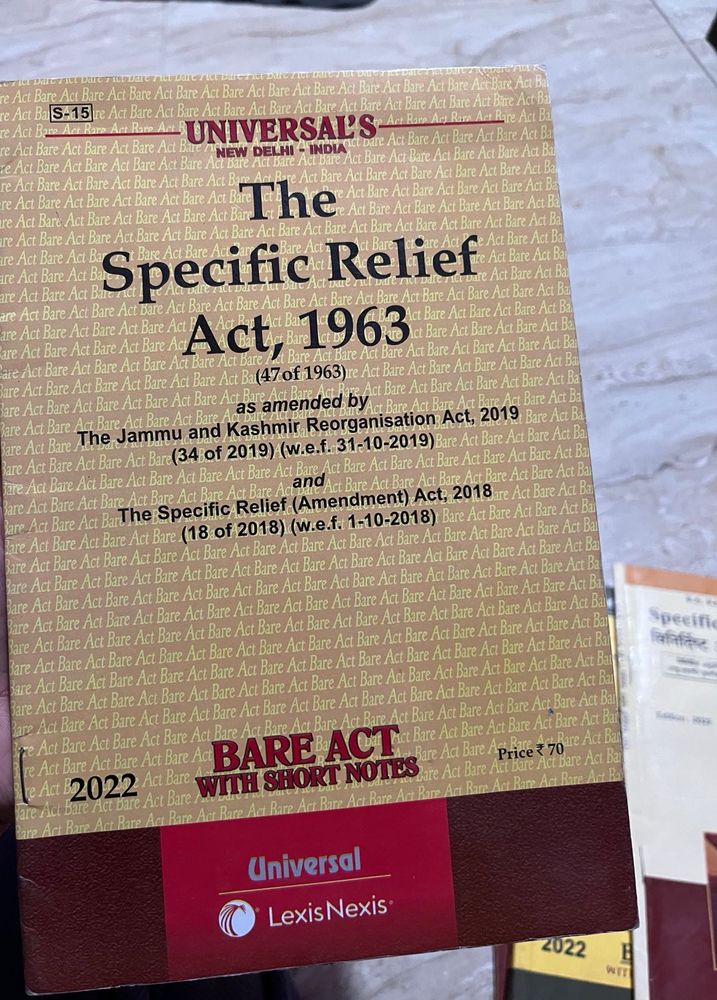 The Specific Relief Act, 1963 - Bare Act with Shor