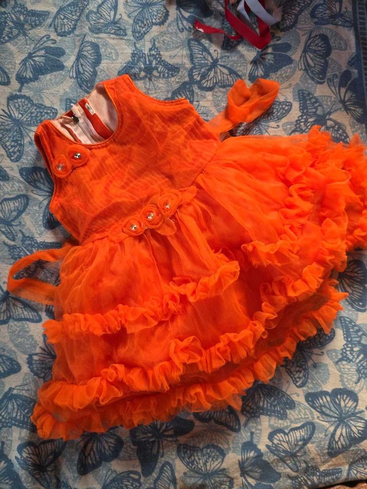Orange Ruffle Dress