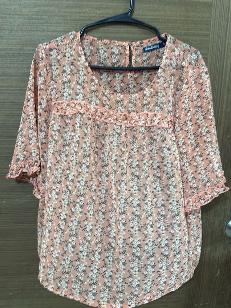 Chic Floral Print Blouse top