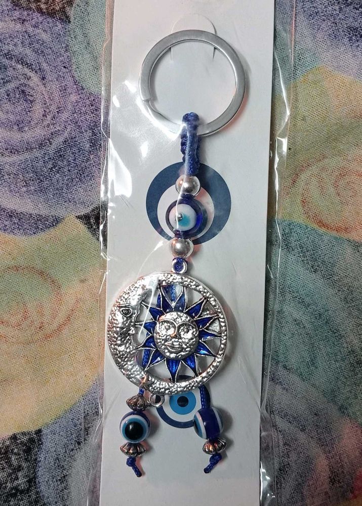 Evil Eye Sun Moon Keychain