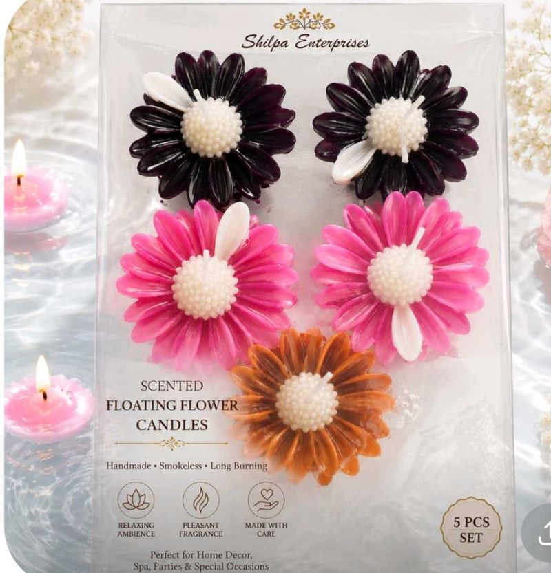 Scented Floating Flower Candles set of 4
