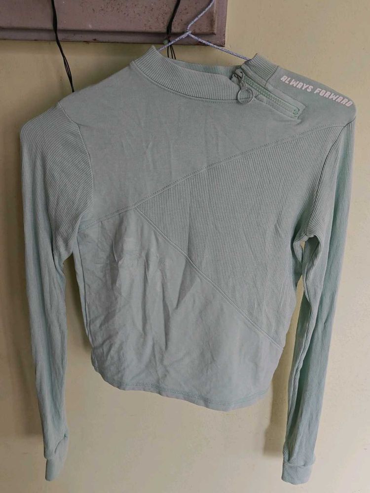Light Green Long Sleeve Top