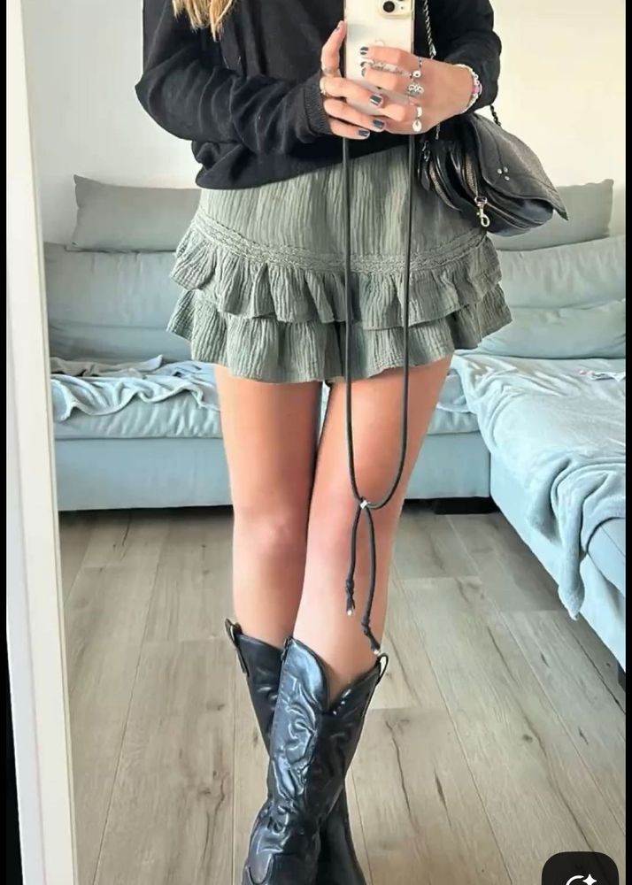 Boho Lace Trimmed Skirt (plus size can be altered)