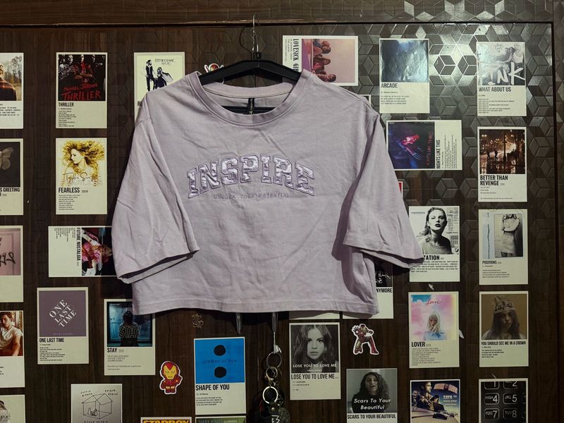 Lavender Graphic Crop Top