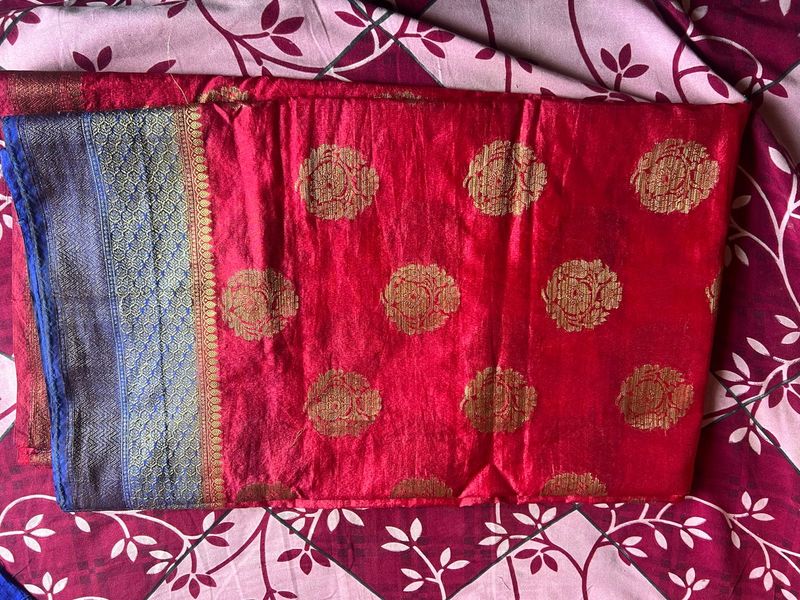 Red and Blue saree