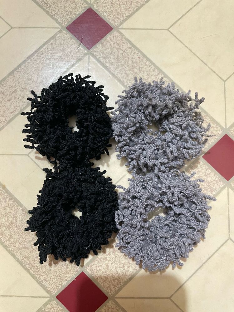 Curly Textured Scrunchies(set of 4)