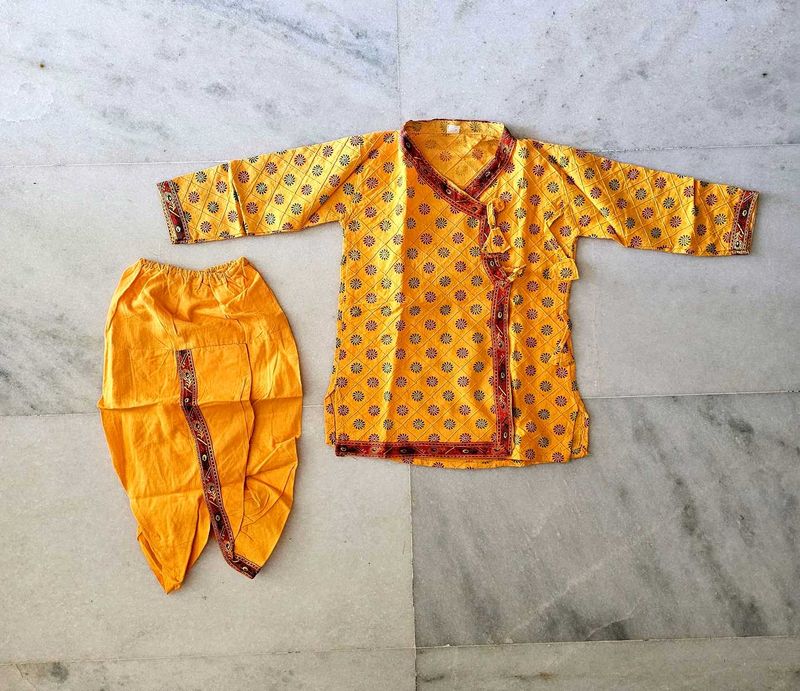 Krishna Dress-  Printed Kurta Dhoti Set
