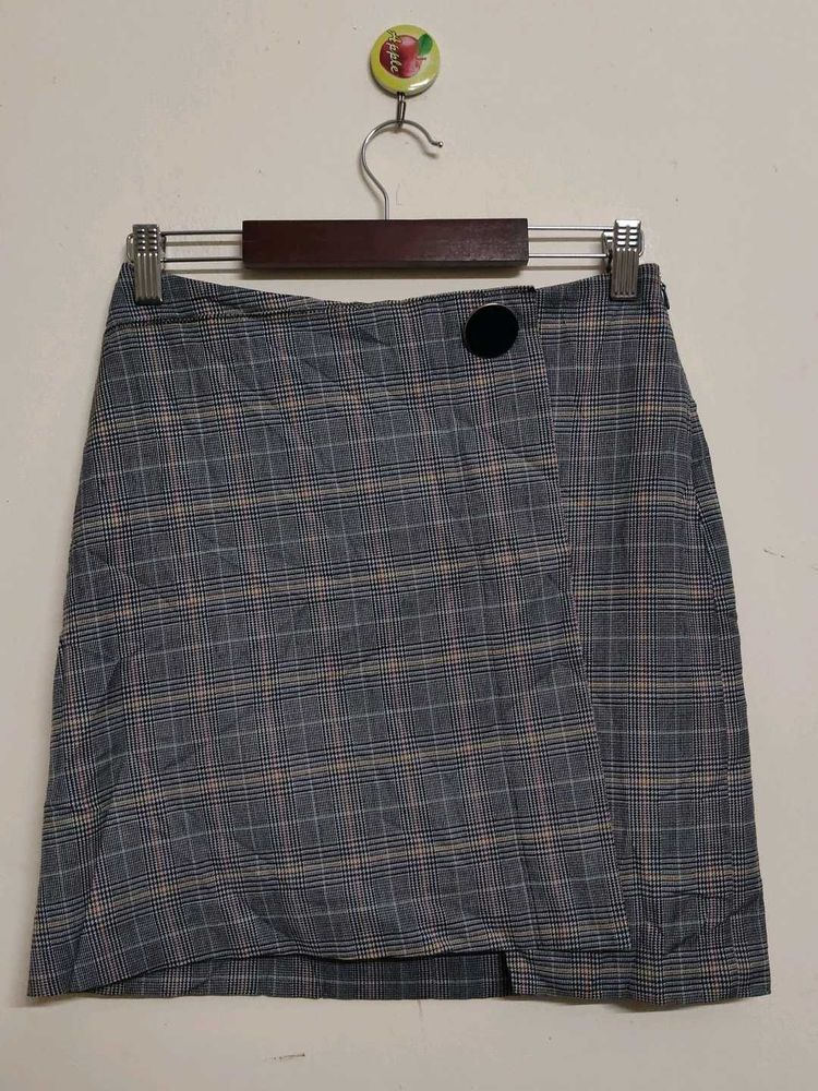 Plaid Mini Wrap Skirt