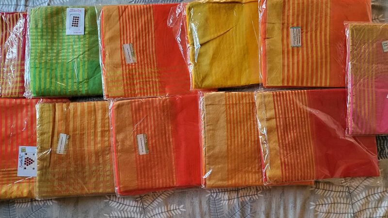 zari boarder doriya saree - Pack of 11