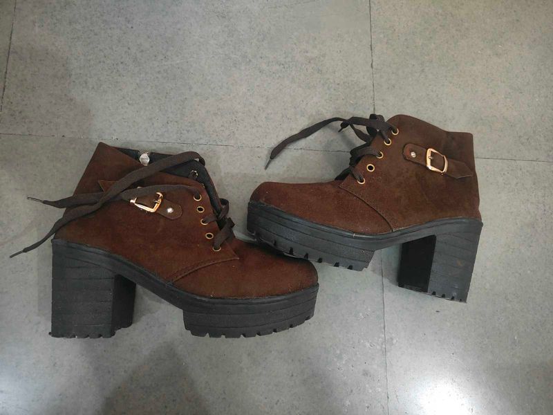 Chunky Heel Combat Boots