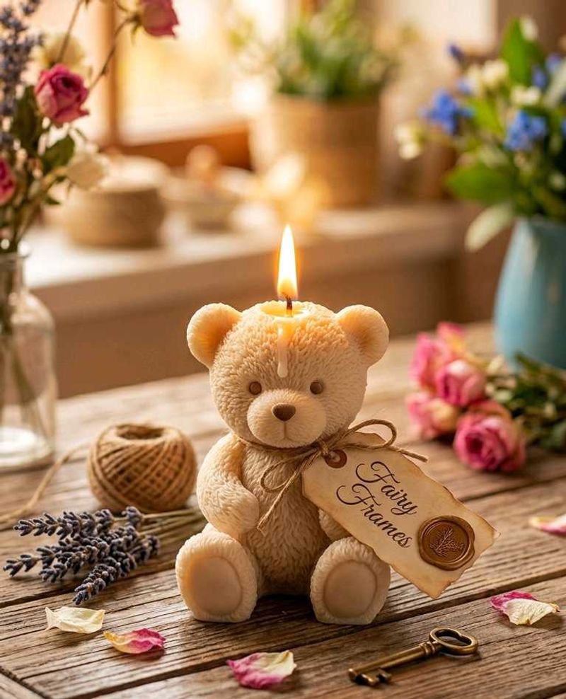 Adorable Teddy Bear Candle