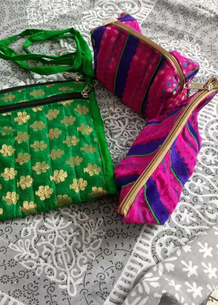 Embroidered Pouches Set