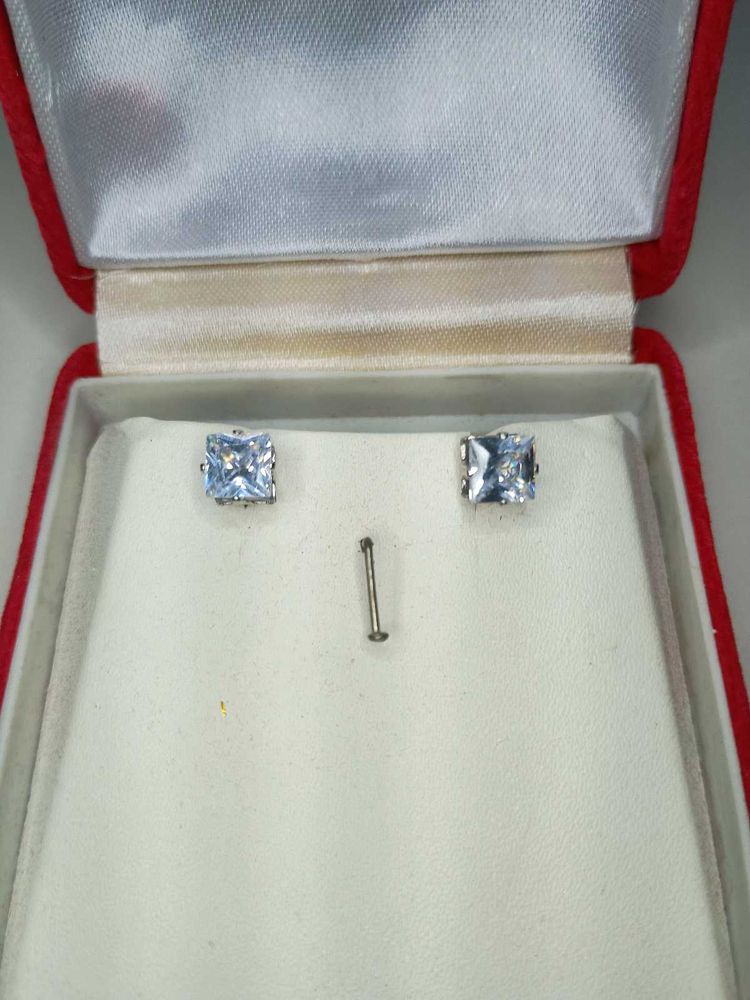 New AD diamond Square cut Stud Earrings