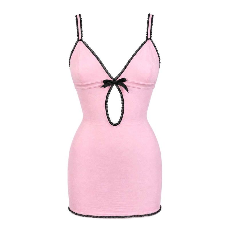 Cute Pink Lingerie Dress with Bow