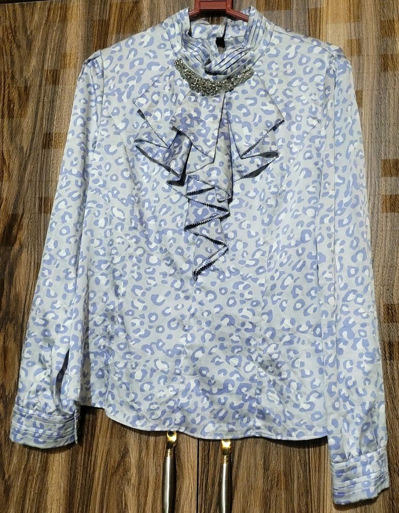 Floral Satin Long Sleeve Top