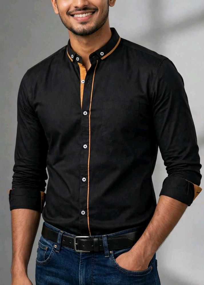 Stylish Men's Black Casual Shirt
