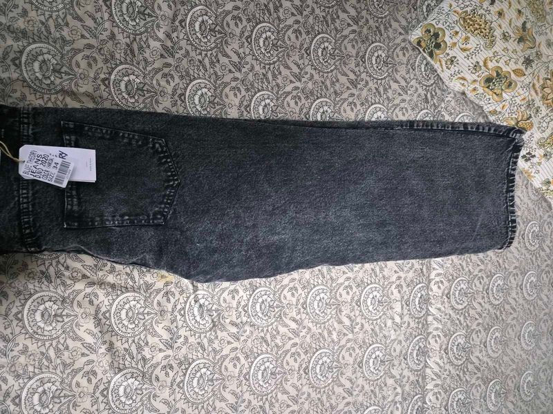 Grey Acid Wash Denim Jeans