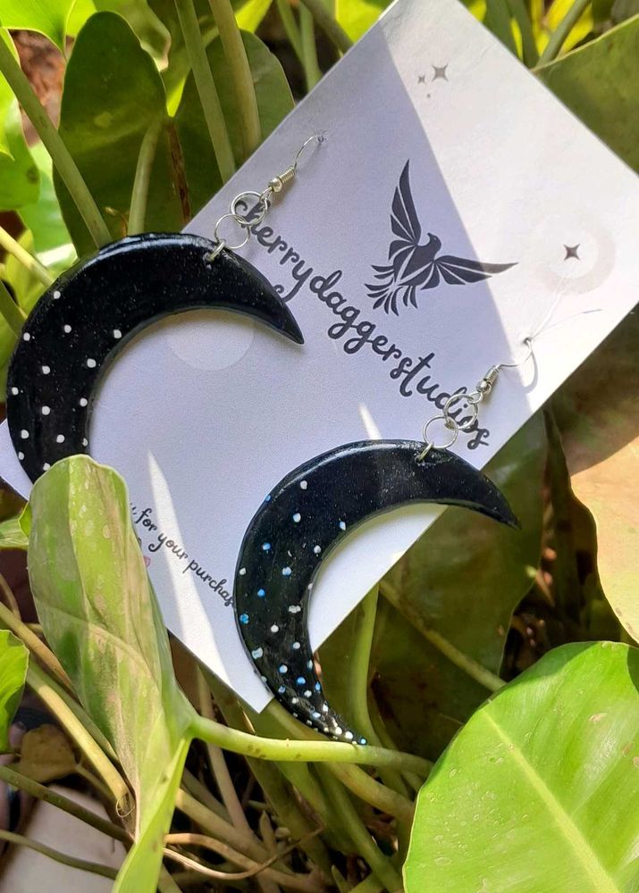 Crescent Moon Dangle Earrings