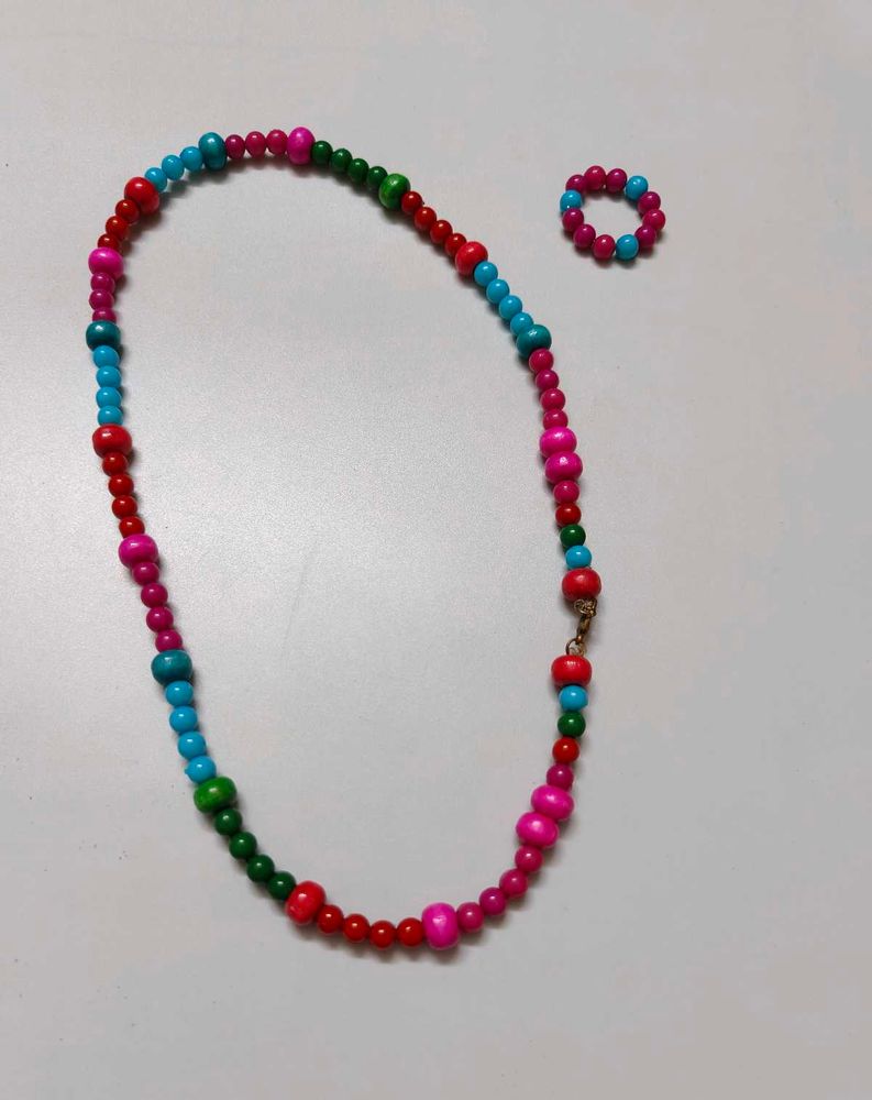 Handmade Beaded Necklace and Ring Set