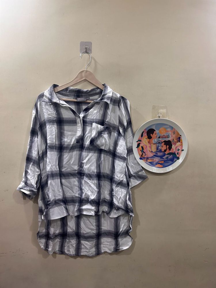 Chic Plaid Tunic Top