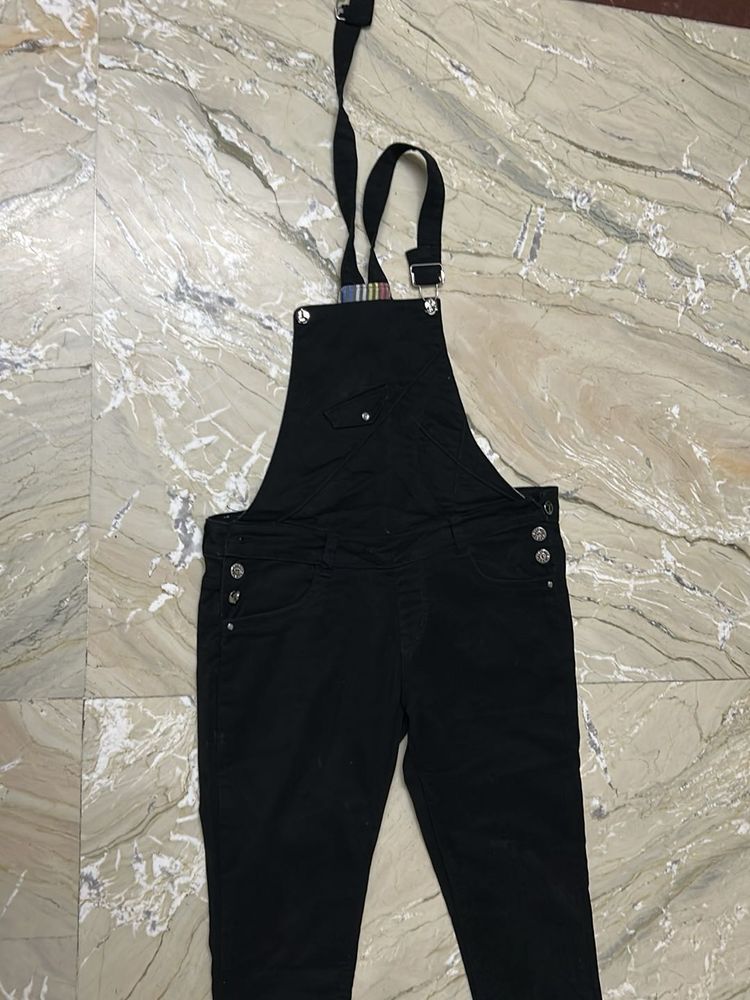 Black Denim Overalls for Women