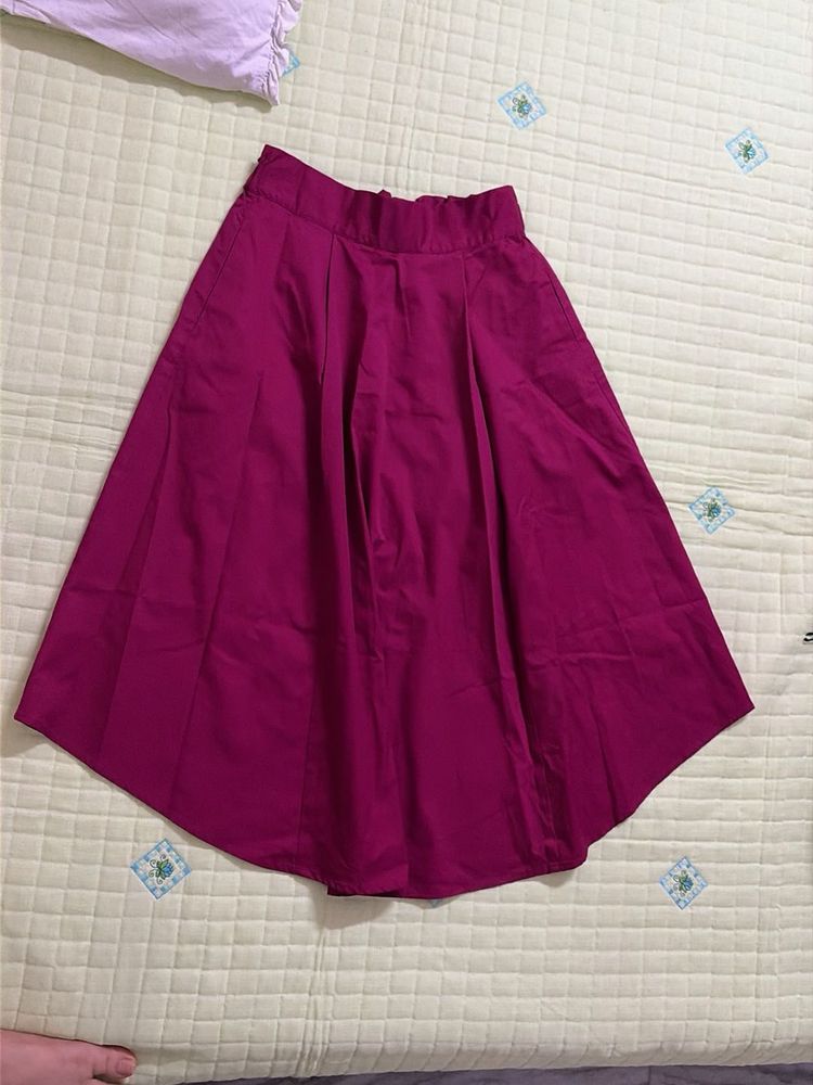 Magenta flare skirt