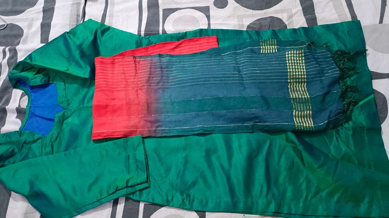Emerald Green Kurta Set with Dupatta