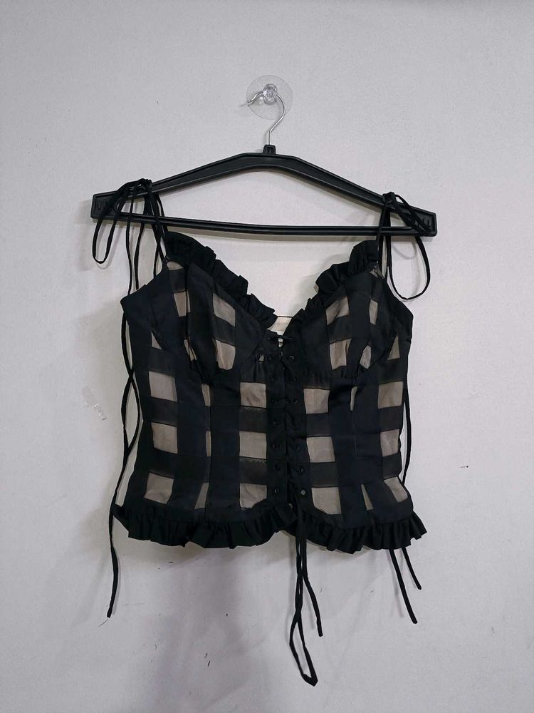 Vintage Gingham Corset Top