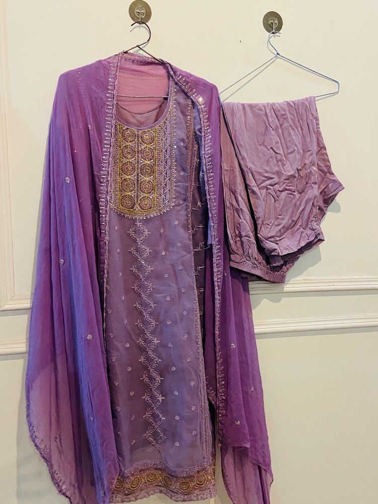 Elegant Purple Kurta Set