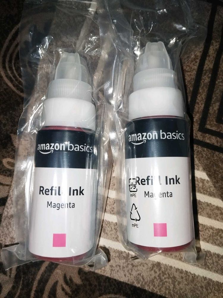 2x Amazon Basics Magenta Refill Ink