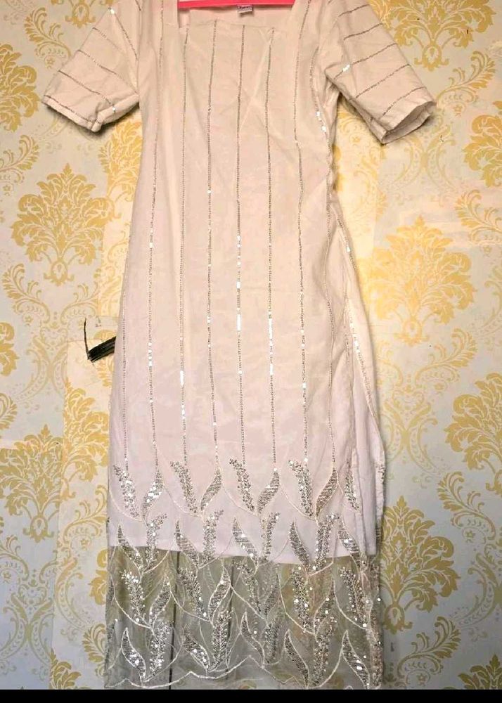 white sequence kurti
