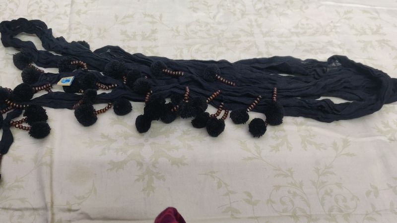 STOLE With Beads And Pom On It's Ends.