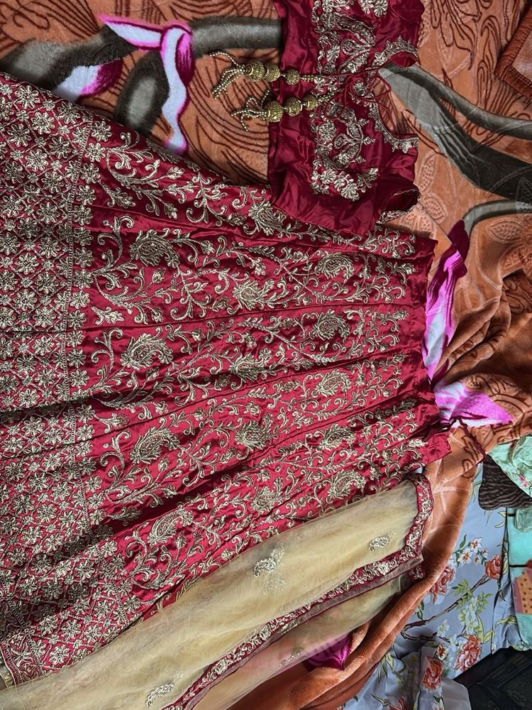 Embroidered Red Lehenga Choli Set