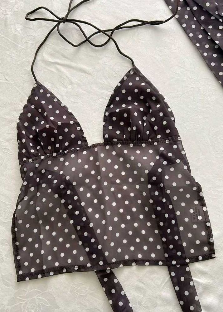 Sheer Polka Dot Halter Top