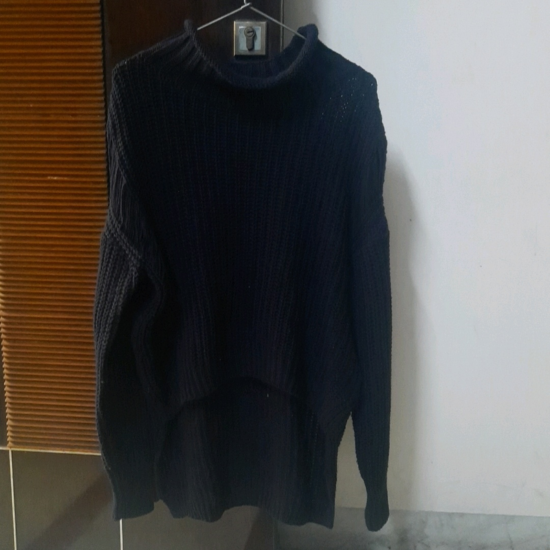 high low xl size patterned sweater