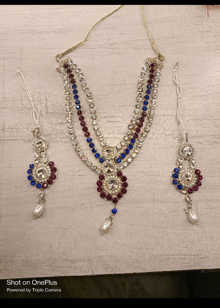 Bindi, Earrings With Mangtika Set,