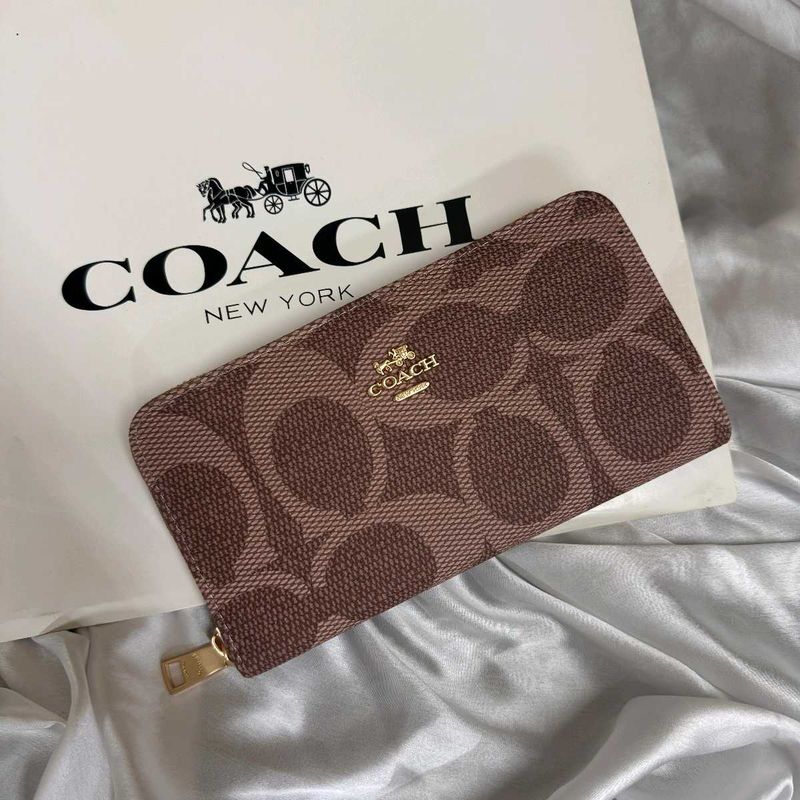 Coach Zip Around Wallet - Brown Monogram WITHOUT B