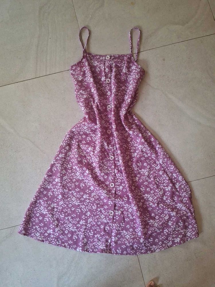 Floral Print Button-Front Sundress