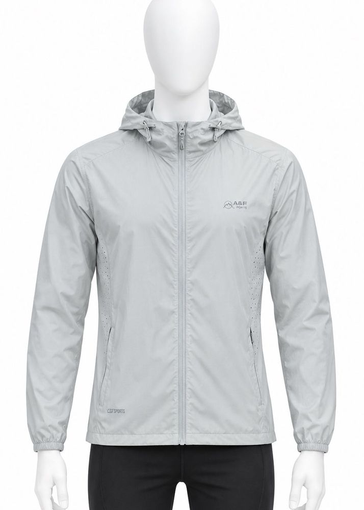 Lightweight Grey Stretchable Hooded Jacket