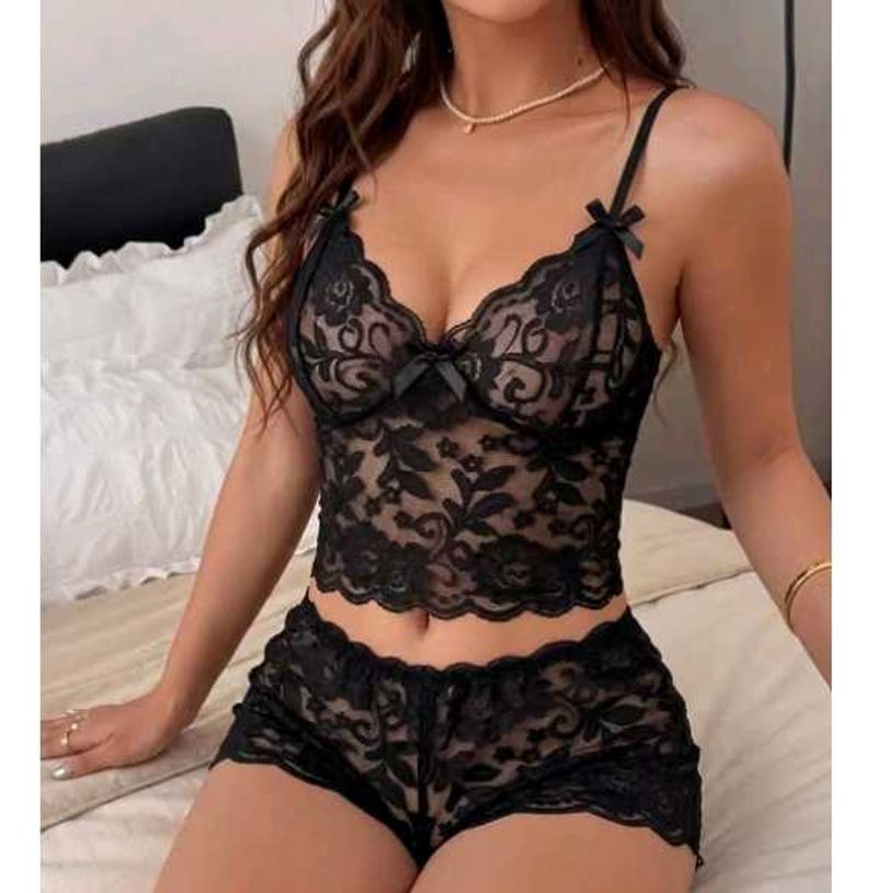 Black Lace Lingerie Set