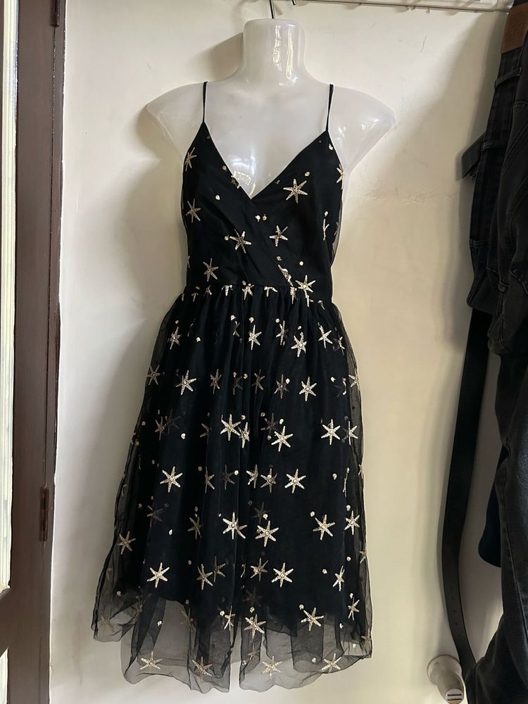 Starry Night Black Mini Dress