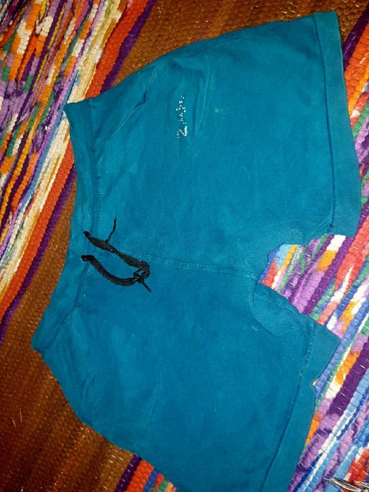 Teal Drawstring Gym Shorts