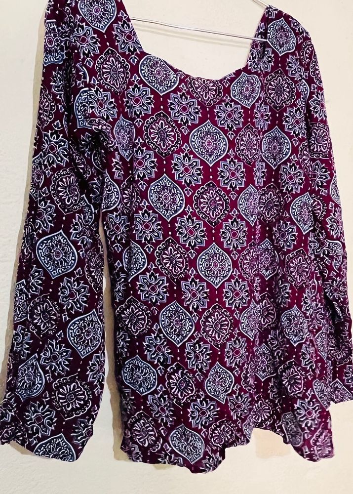 Bohemian Print Long Sleeve Blouse